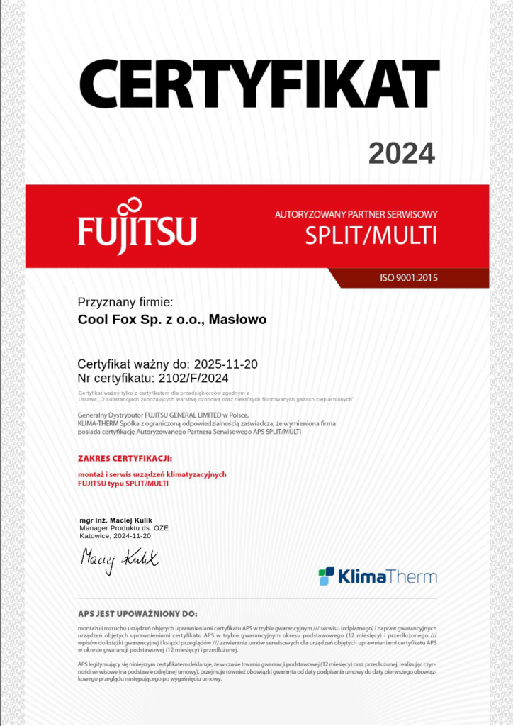 certyfikat fujitsu